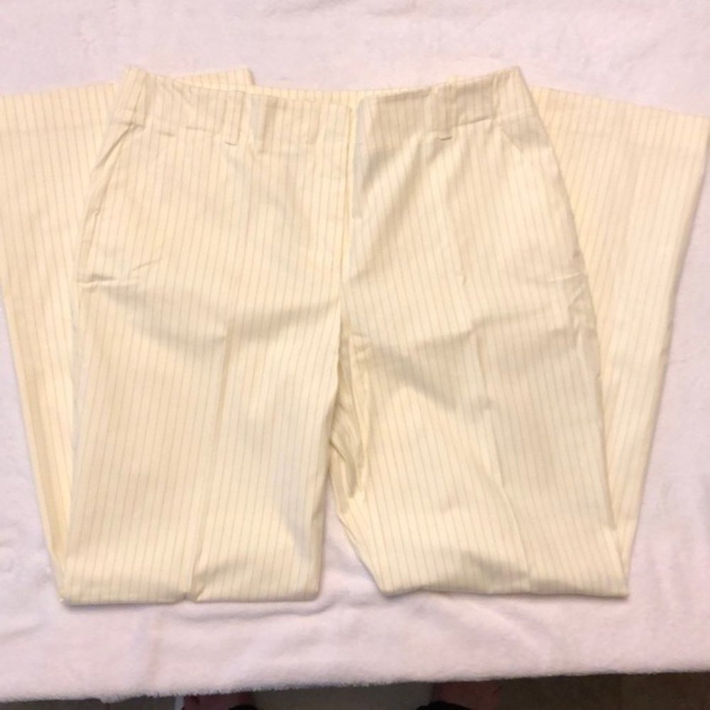 Cream with Black Pinstripes Dress Pants